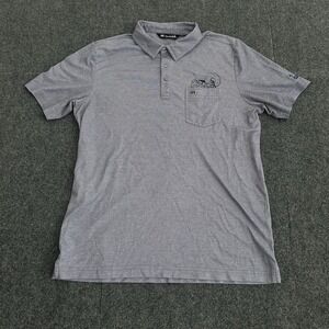 Travis Mathew Polo Shirt Mens Size L Purple Pineapple Cocktail‎ Pocket Tropic